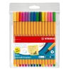 Cienkopis Point 10+5 kolorów neon w etui STABILO