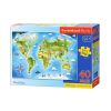Puzzle 40 maxi - Mapa świata CASTOR