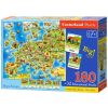 Puzzle 180 Mapa Europy z quizem CASTOR