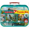 Puzzle 2x60 + 2x100 w walizce Dinozaury G3