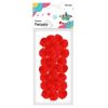 Pompony poliestrowe 25mm czerwone 30szt