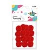 Pompony poliestrowe 18mm czerwone 15szt