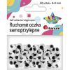 Oczy samoprzylepne bez rzęs 6x8mm owalne 50szt