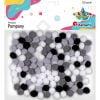 Pompony poliestrowe 10mm mix 120szt