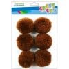 Pompony wełniane 4cm brązowe 6szt