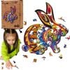 Puzzle drewniane eko 121 Puszysty królik A3