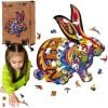 Puzzle drewniane eko 60 Puszysty królik A4