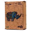 Puzzle drewniane eko 72 Rzadki nosorożec A4
