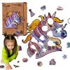 Puzzle drewniane eko 63 Bajeczny jednorożec A4
