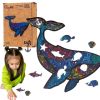 Puzzle drewniane eko 125 Potężny wieloryb A3