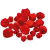 Pompony puszyste czerwone 24szt