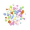Pompony pluszowe rainbow 60szt mix