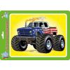 Puzzle w ramce z kolorowanką. Monster truck