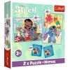 Puzzle 2w1 + memos Wesoły dzień Lilo&Stitch TREFL