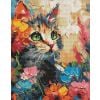 Diamentowa mozaika - Puszysty kot 40x50cm