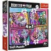 Puzzle 4w1 Elektryzujący dzień Monster High TREFL