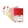 Naklejki Serca brokatowe A5 3szt mix HAPPY COLOR