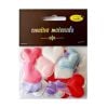 Aplikacje materiałowe serca 3cm 30szt MIX