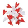 Guziki drewniane serca 2x3,2cm 24szt MIX