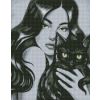 Diamentowa mozaika - Czarny puszysty 40x50cm