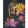 Diamentowa mozaika - Budda z lotosami 40x50cm