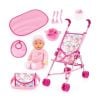 Wózek spacerówka z lalką i akcesoriami Buggy