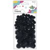 Pompony akrylowe i brokatowe 85szt czarne