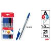 Długopis 1.0mm 21szt MIX