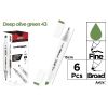 Marker Chromax z 2 końcówk. olive green 43 (6szt)