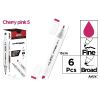 Marker Chromax z 2 końcówk. cherry pink 5 (6szt)