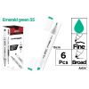 Marker Chromax z 2 końcówk. emerald green 55 (6szt