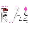Marker Chromax z 2 końcówk. vivid pink 6 (6szt)