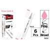 Marker Chromax z 2 końcówk. rose pink 8 (6szt)