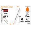 Marker Chromax z 2 końcówk. fluor orange 122 (6szt
