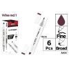 Marker Chromax z 2 końcówkami wine red 1 (6szt)