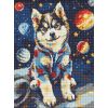 Diamentowa mozaika - Kosmiczny husky 30x40cm