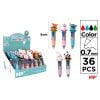 Długopis mini 4-kolorowy 0.7mm zwierzątka (36szt)
