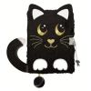 Pamiętnik z kłódką A5/96K 3D włochacz Night Cat