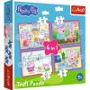 Puzzle 4w1 Peppa uwielbia przygody TREFL