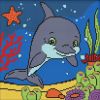 Diamentowa mozaika Kids - Uprzejmy delfin 30x30cm