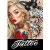 Kolorowanka A4 pionowa 8 obrazków Tattoo żółta