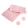 Futerkowe pompony na taśmie jasny róż 3cm 50szt