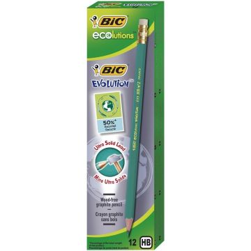 Ołówek Evolution Eco z gumką (12szt) BIC