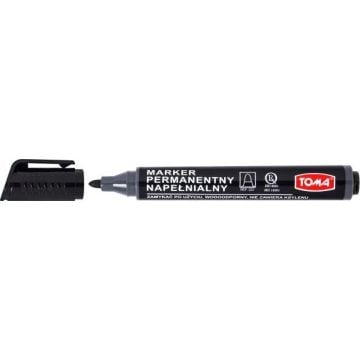Marker okrągły czarny (12szt) TOMA