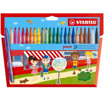 Flamastry Power 24 kolory etui STABILO