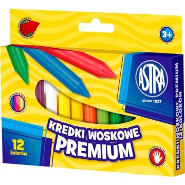 Kredki woskowe Premium 12 kolorów bls ASTRA