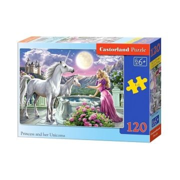 Puzzle 120 Księżniczka i jej jednorożce CASTOR