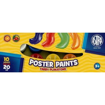 Farby plakatowe 10 kolorów 20ml ASTRA