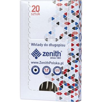 Wkład do długopisu 4/20 czarny (20szt) ZENITH