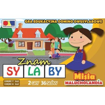 Gra domino. Znam sylaby. Cz. 7 i 8 - zestaw Misia